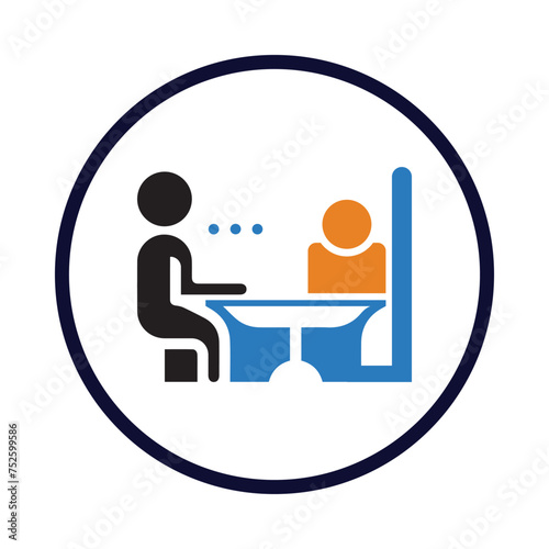 man, people, meeting, table, talking, business meeting icon