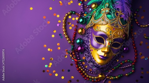 carnival mask on purple background © Сергей Безрученко