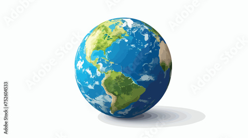 Earth globe. 3D effect planet Earth icon. Vector 