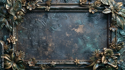 An empty picture frame adorned with intricate summer plant motifs, hinting at memories yet to be captured