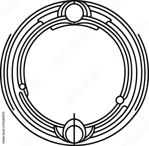 frame decoration, in continuous line drawing minimalist style, baroque frame, art deco frame, art nouveau frame , victorian frame ,