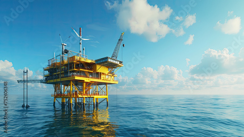 Offshore drilling rig with room for text