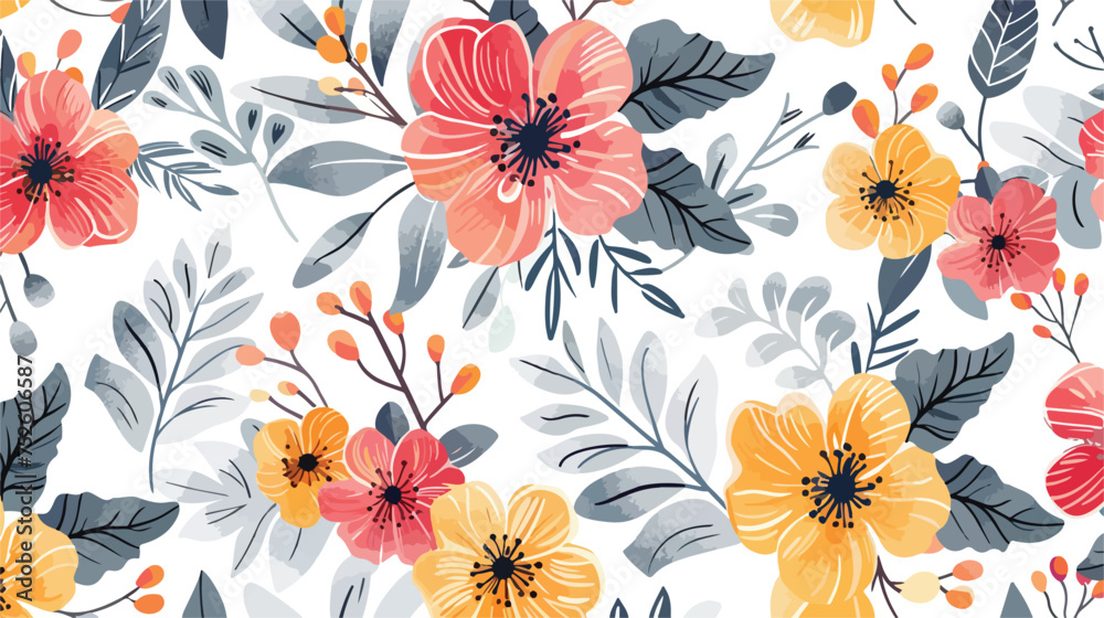 Floral Art Design Texture Pattern. 