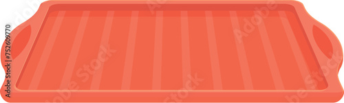 Red plastic tray icon cartoon vector. Element catering. Serving cuisine empty