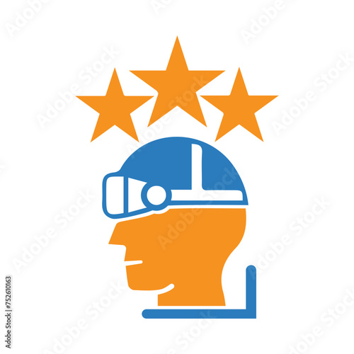 Aptitude, brilliance, charisma, man, VR, star, brilliance icon