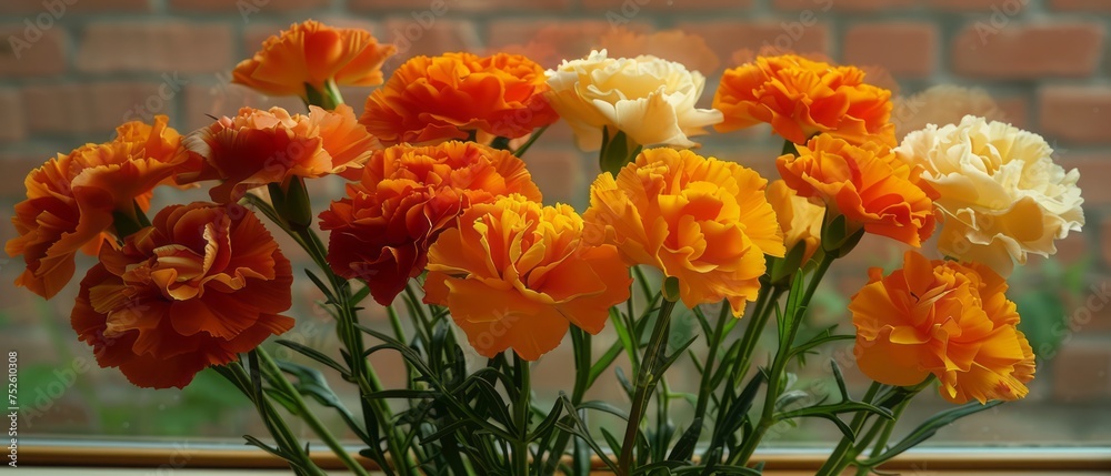 Vase With Orange and Yellow Flowers Vase With Orange and Yellow Flowers