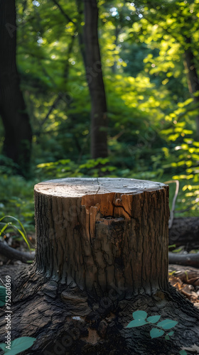 Wallpaper Mural Tree Stump Stage in Wilderness Scene Torontodigital.ca