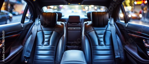 Inside of a Car With Black Leather Seats