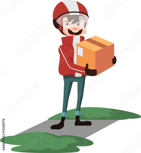 Courier Holding Package