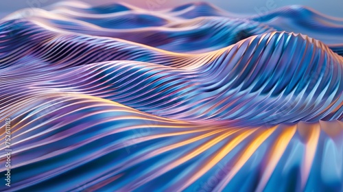 Detailed vibrant waves conveying motion and fluidity in abstract form photo