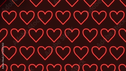 Wallpaper Mural Vibrant red hearts arranged in a grid pattern on a dark background. Illuminated with a bright red light, creating a mesmerizing visual effect Torontodigital.ca