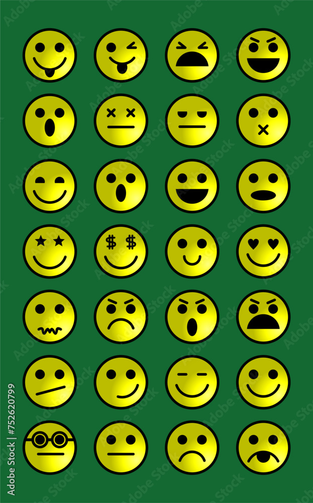 Set Emoticon Vector Ilustrasi Stok Set Emoticon Vector Ilustrasi Stok