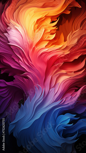 Artistic abstract swirls resembling vibrant floral patterns in rich colors