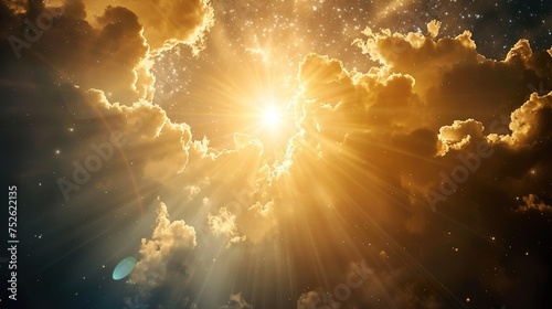 God light in heaven symbolizing divine presence, truth, spiritual illumination Religion background © JetHuynh