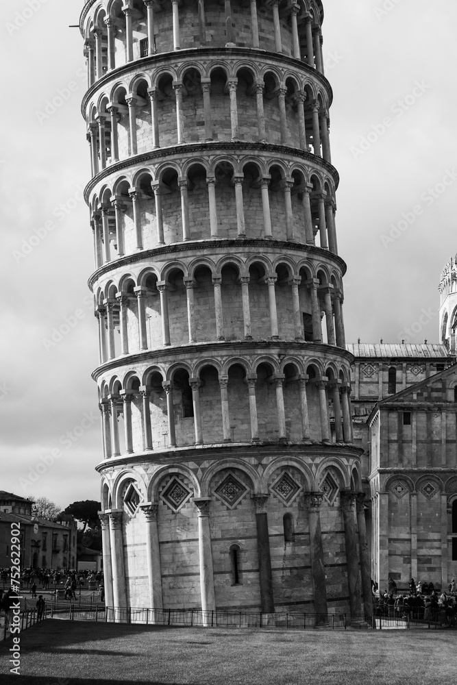 Close up of the Leaning Tower of Pisa, Tuscany region, central Italy