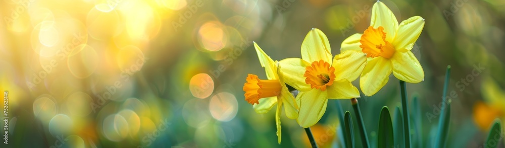 daffodils yellow petals with a blurred background Generative AI daffodils yellow petals with a blurred background Generative AI