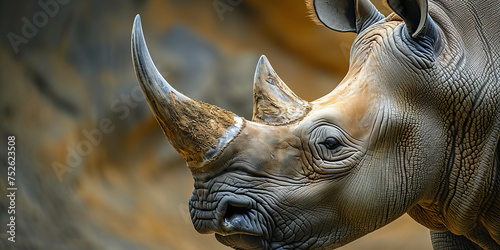 Rhino Rhinoceros Dangerous Big Horn Facea animal photo
