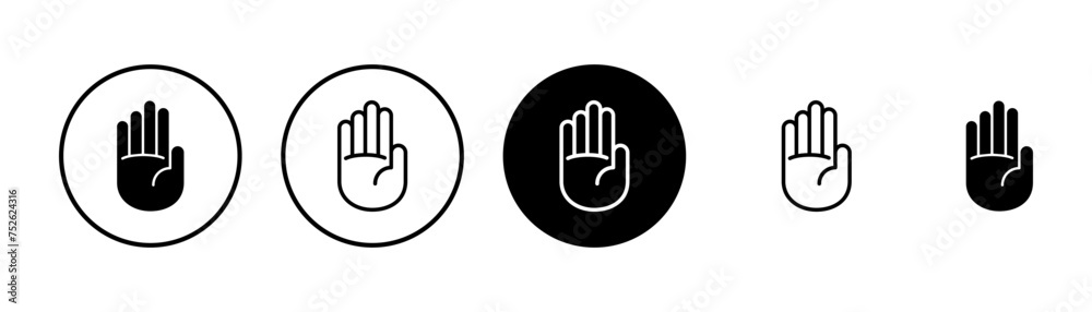 Hand icon vector isolated on white background. Hand gesture. hand stop Hand icon vector isolated on white background. Hand gesture. hand stop