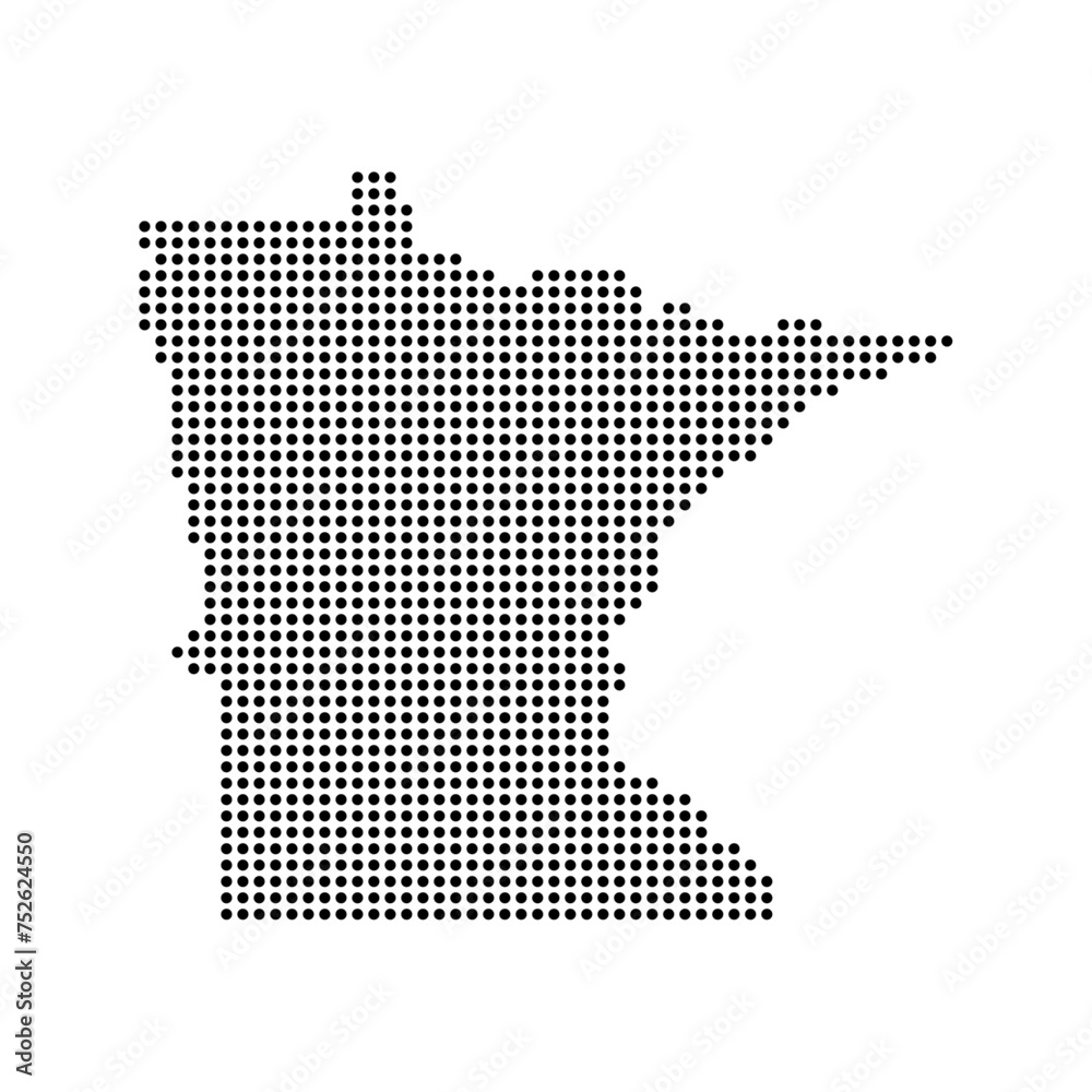 Obraz premium Minnesota state map in dots