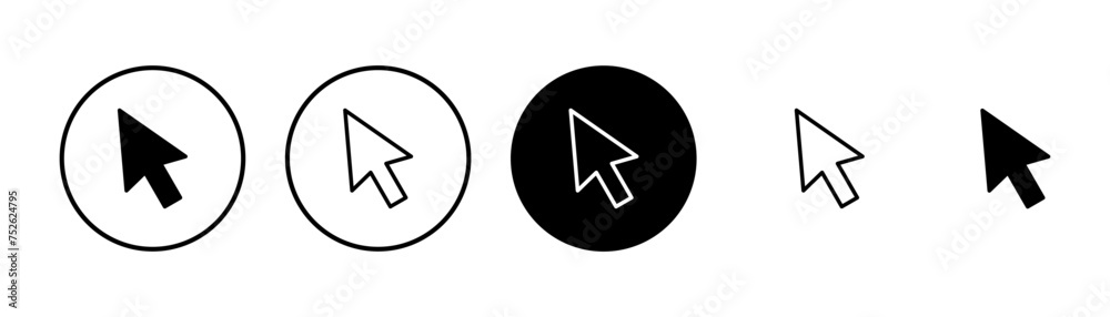 Click icon vector isolated on white background. Cursor icon. Computer mouse click cursor black arrow icons. pointer arrow Click icon vector isolated on white background. Cursor icon. Computer mouse click cursor black arrow icons. pointer arrow