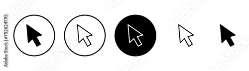 Click icon vector isolated on white background. Cursor icon. Computer mouse click cursor black arrow icons. pointer arrow photo