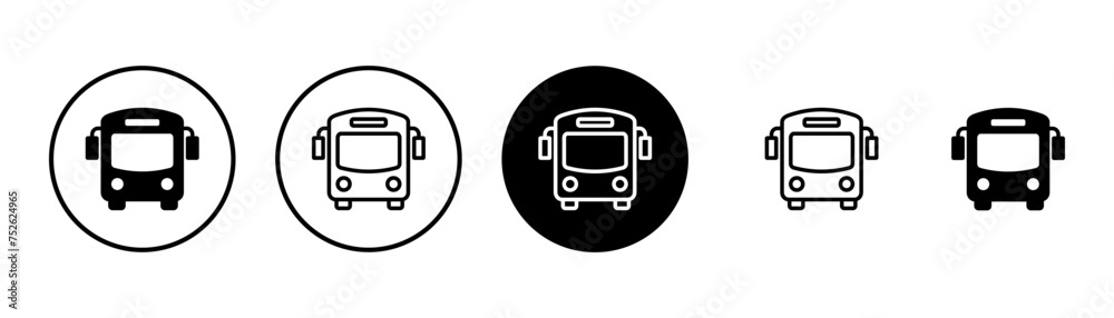 Bus Icon vector isolated on white background. Black bus vector icon