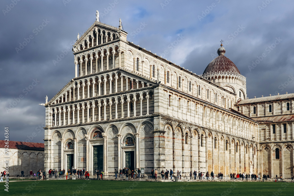 Pisa Cathedral, medieval Roman Catholic cathedral dedicated to the Assumption of the Virgin Mary, in the Piazza dei Miracoli in Pisa, Italy