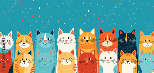 Koty, ilustracja w stylu wektorowym