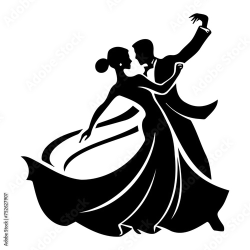 Couple Dancing, ballroom dancing, vector illustrator.
