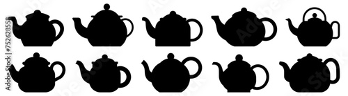 Kettle teapot silhouette set vector design big pack of illustration and icon photo