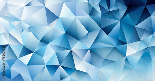 Abstract blue and white background featuring triangular shapes in a mosaic pattern
