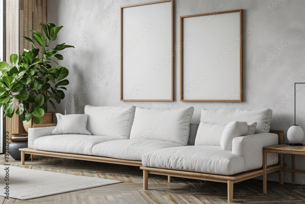Modern Living Room Interior with Artful Wall Decor Modern Living Room Interior with Artful Wall Decor