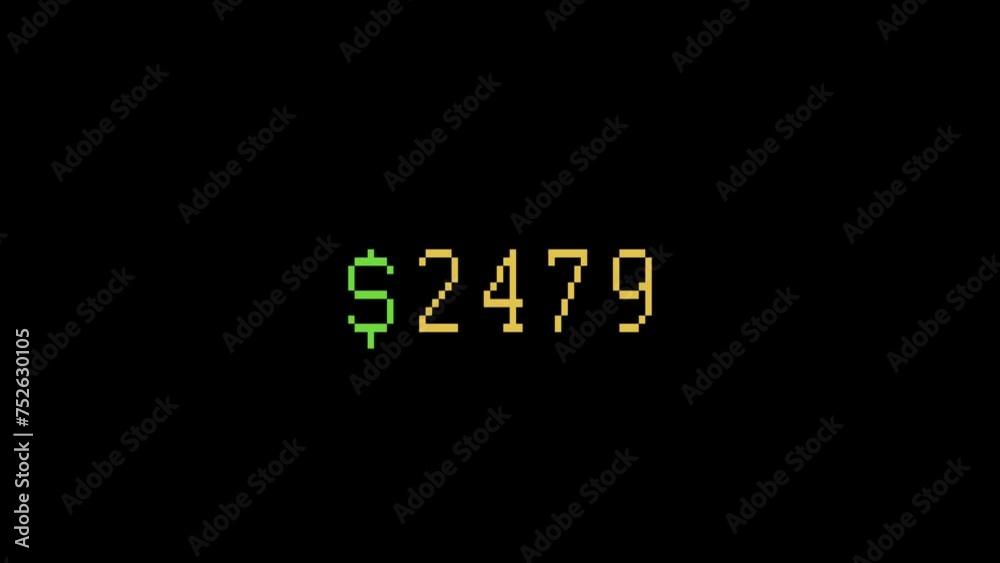 Money Number Counter Animation with Alpha Channel Money Number Counter Animation with Alpha Channel
