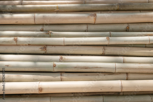 bamboo fence or wall texture background for interior or exterior design.