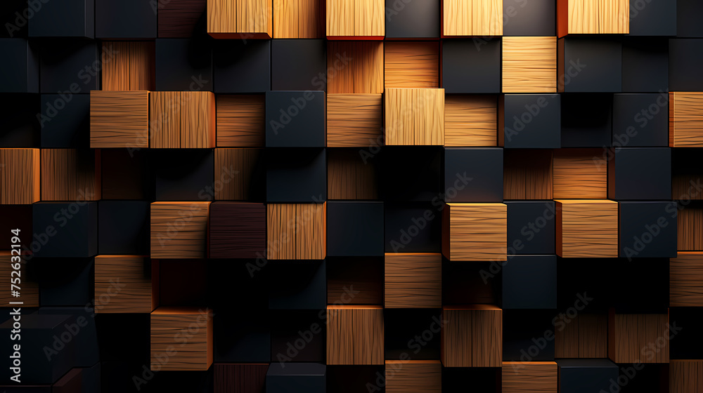 Block geometry, 3D abstract art Block geometry, 3D abstract art