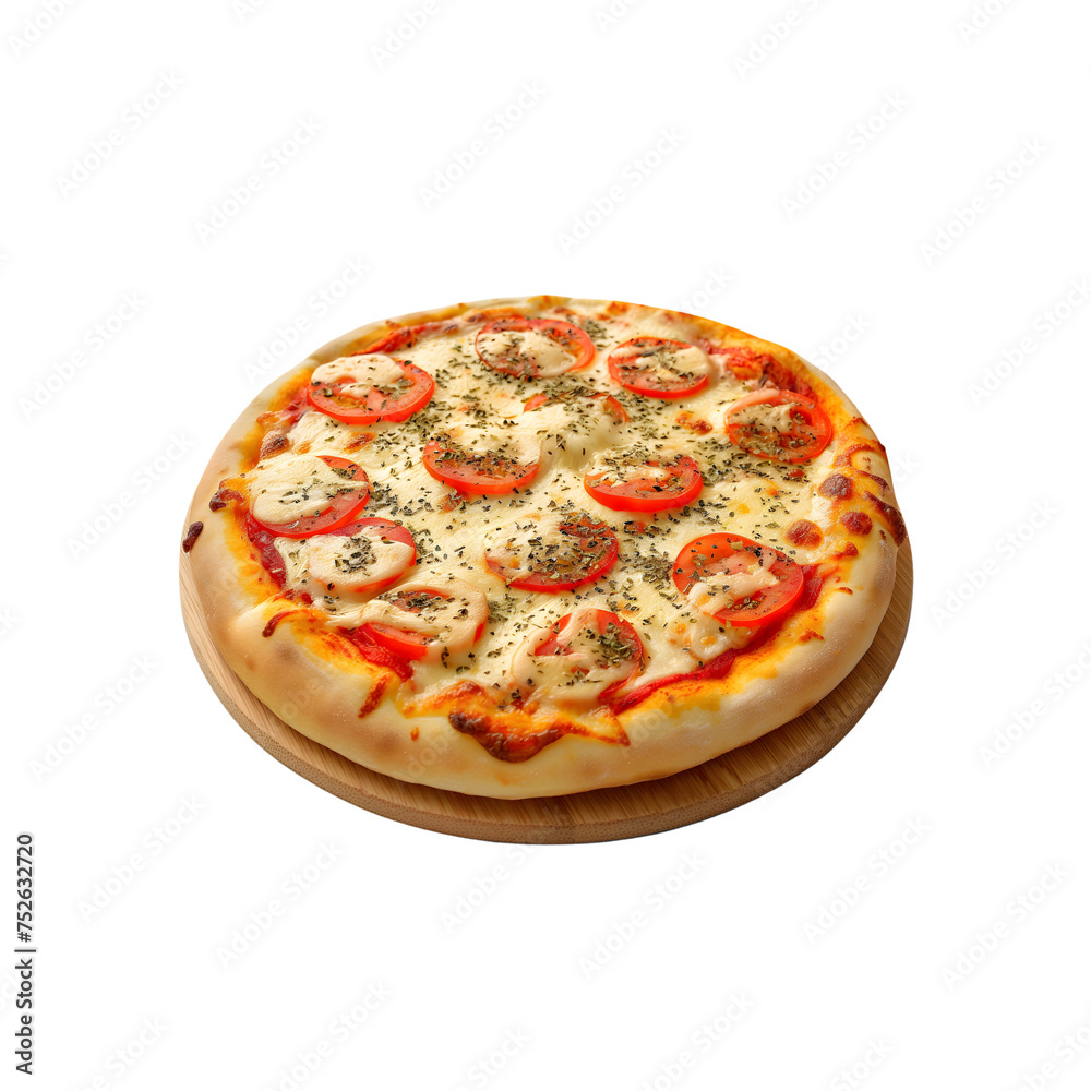 Pizza isolated on transparent background generative ai