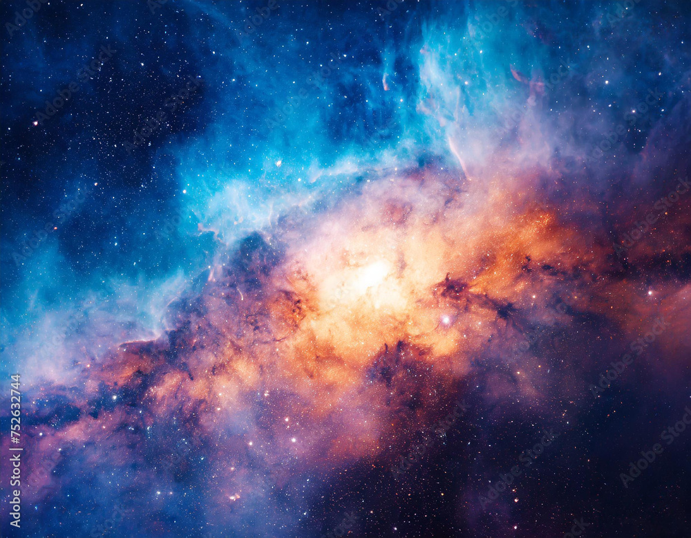 Naklejka premium Space Galaxy Nebula Background. Universe Science Astronomy Concept.