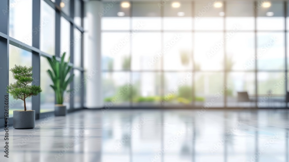 blurred background of a bright modern office interior with panoramic windows generative ai blurred background of a bright modern office interior with panoramic windows generative ai