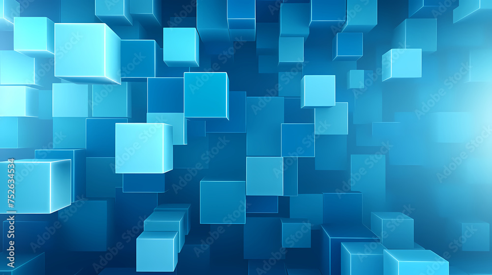 Block geometry, 3D abstract art