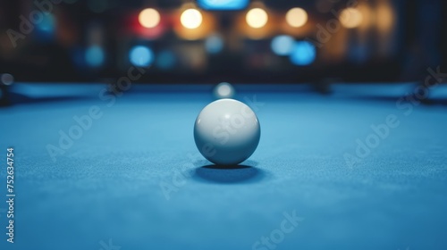Billiard ball on pool table generative ai