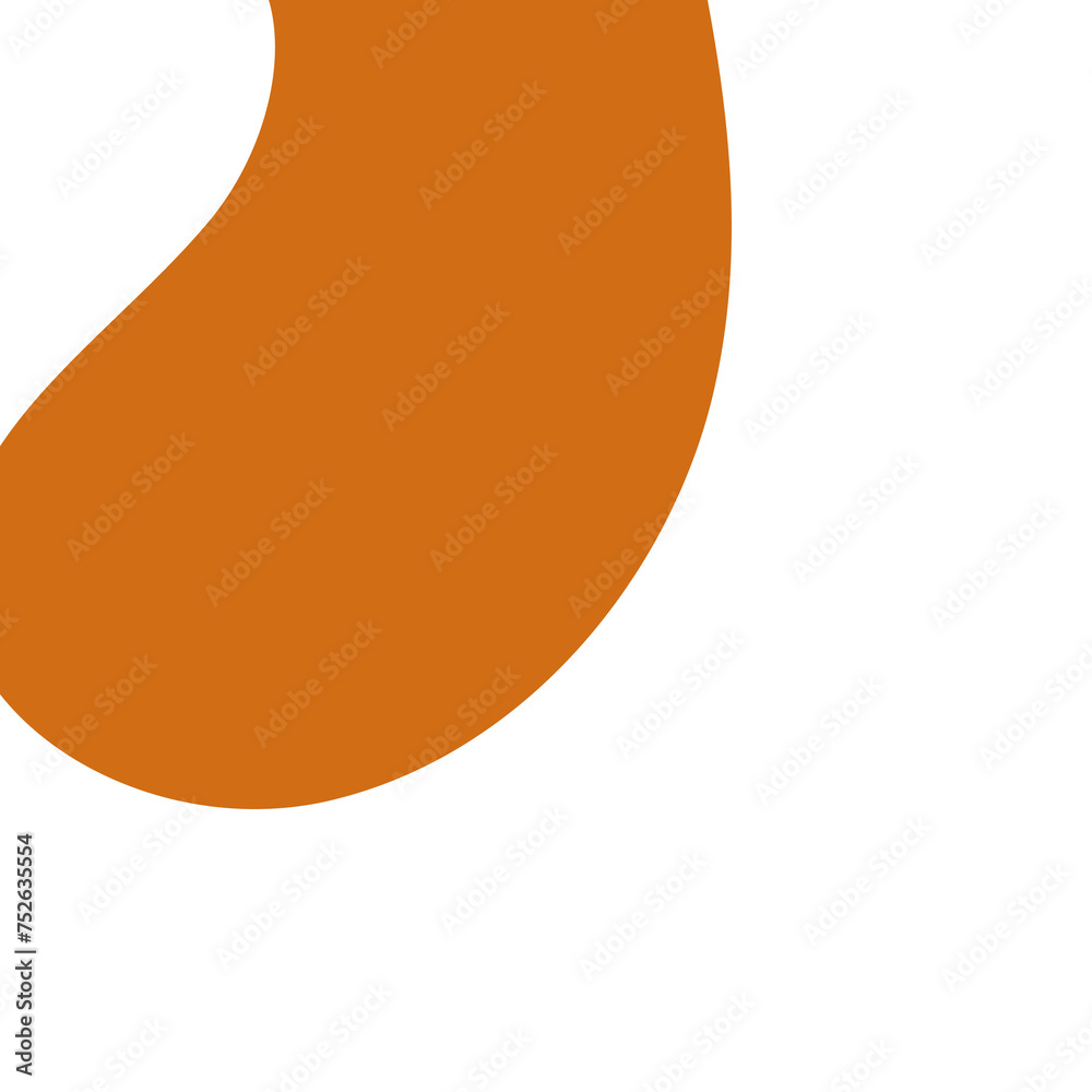 Abstract Orange Fluid Organic Shape