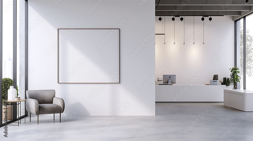 Fototapeta premium Modern living room with empty wall decoration mockup.