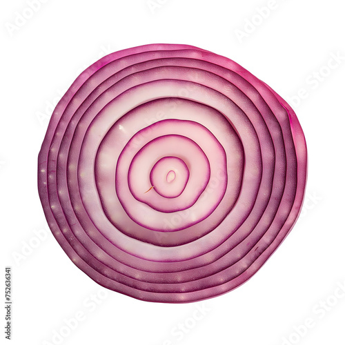 Sliced Red Onion isolated on transparent background generative ai