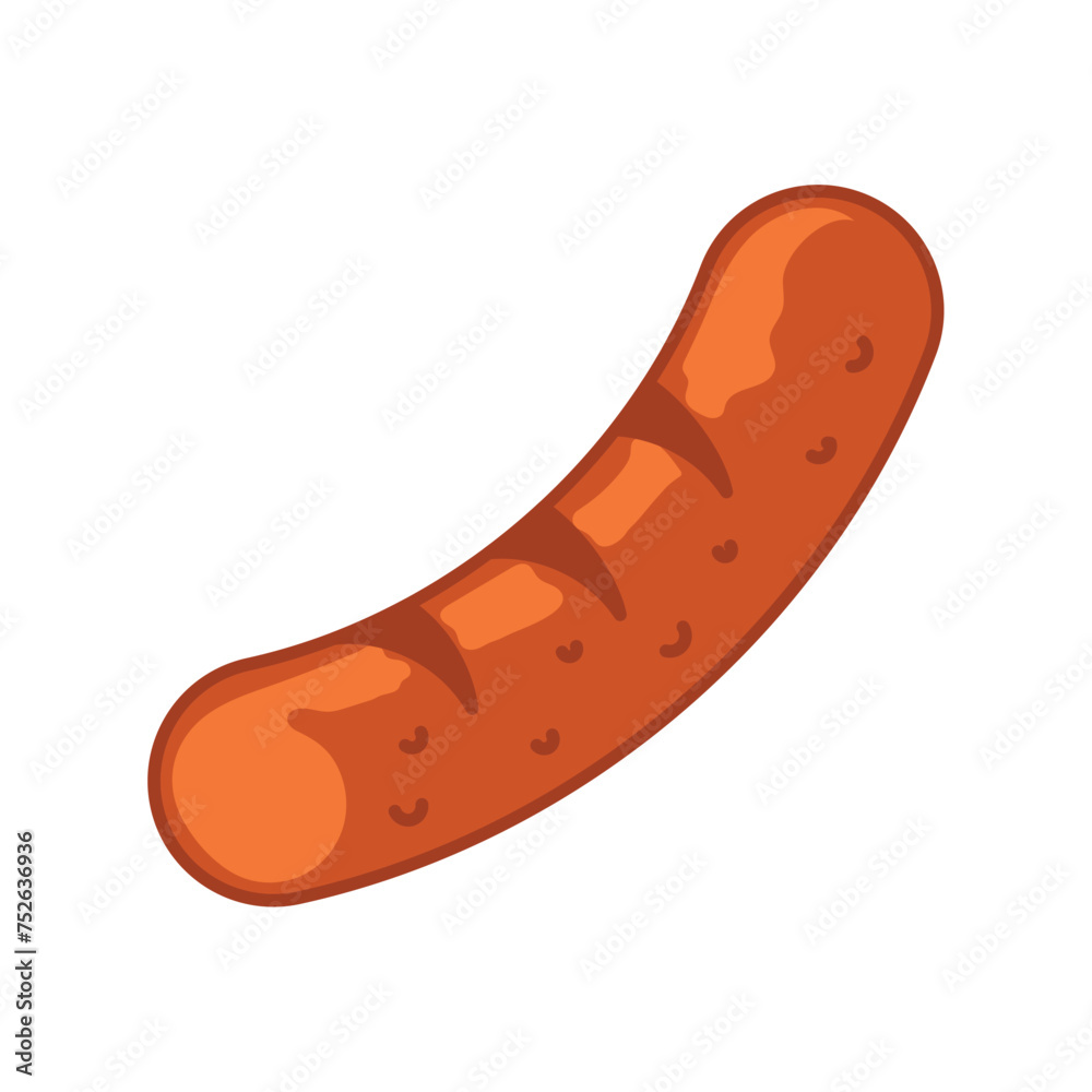 Sausage Fast food icon sketch Vector illustration