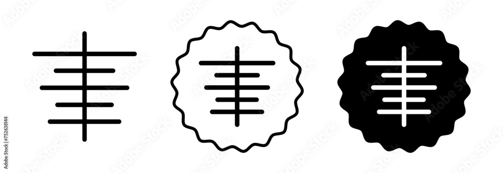 Center align set in black and white color. Center align simple flat icon vector Center align set in black and white color. Center align simple flat icon vector