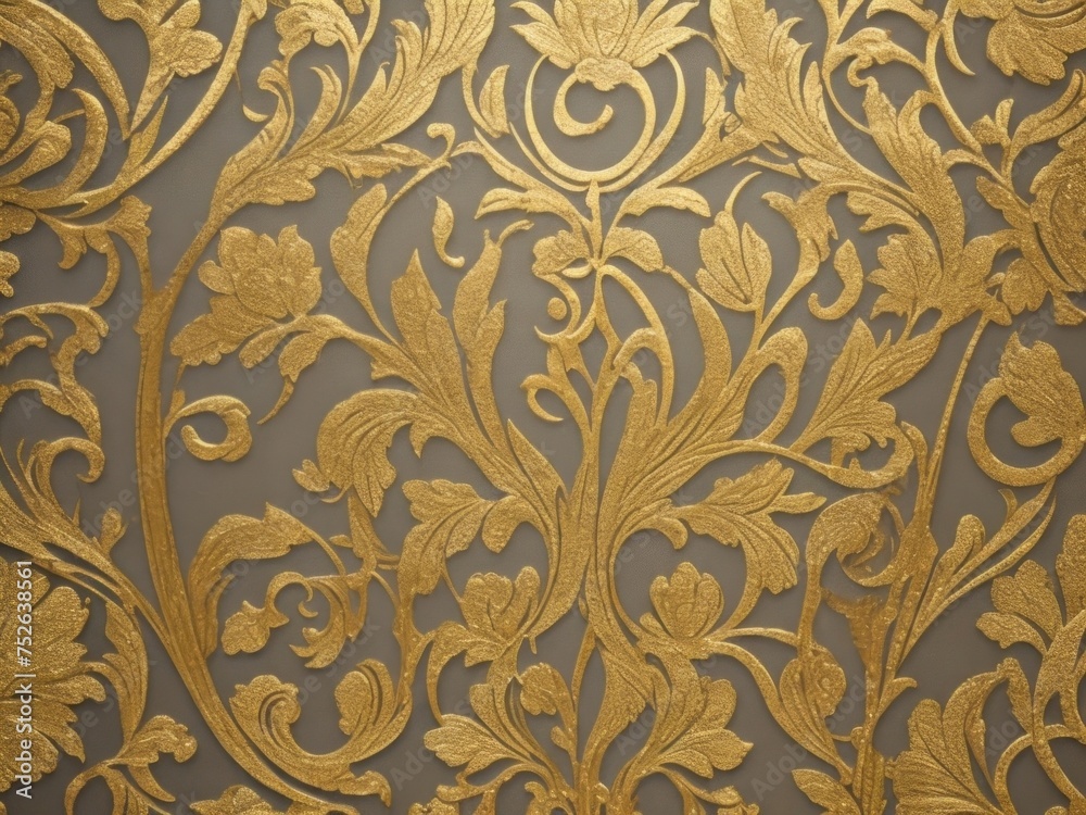 Gold damask pattern. Gold damask pattern.