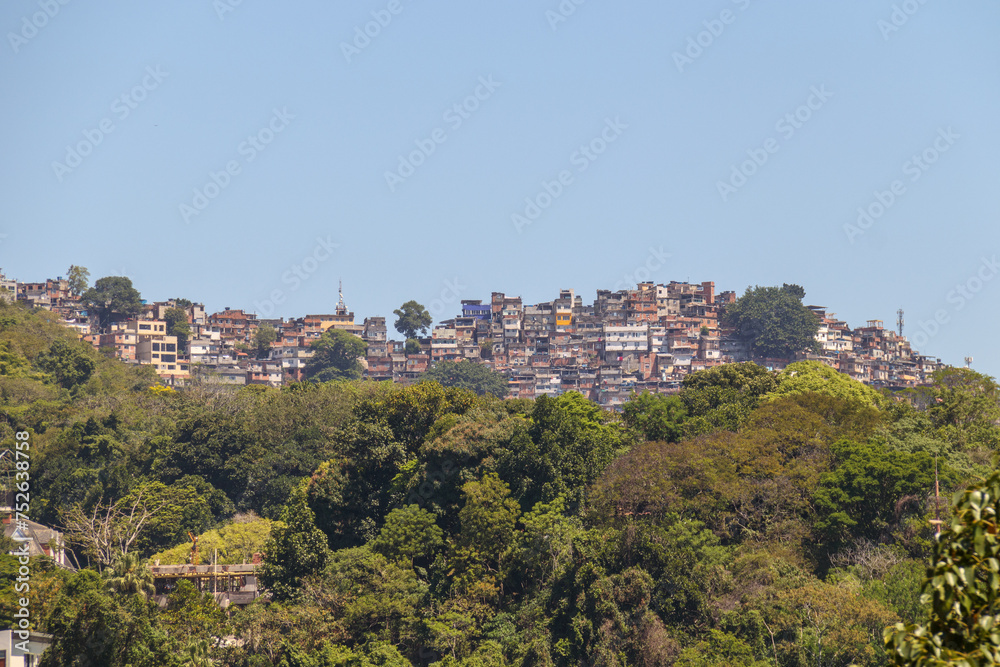 Rocinha favela seen from the Leblon neighborhood in Rio de Janeiro.