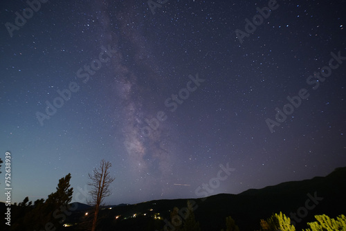 Starry Milky Way Galaxy at Night Astronomy Infrared Photo in Colorado, USA