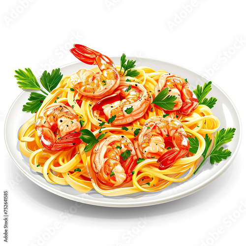 template of shrimp scampi food