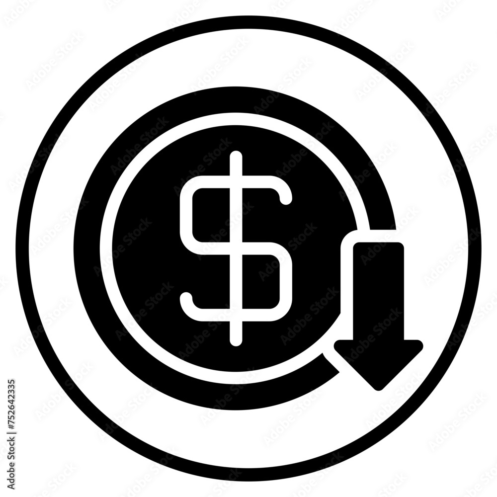 reduce cost glyph icon reduce cost glyph icon